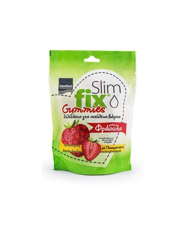 Intermed Slim Fix Gummies, Ζελεδάκια Για Απώλεια Βάρους με Γλυκομμανάνη Φράουλα, 42 ζελεδάκια - 5205152008965