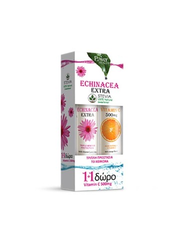 Power Health Echinacea Extra 24s Stevia + Δώρο Vitamin C 500mg 20s - 5200321010121