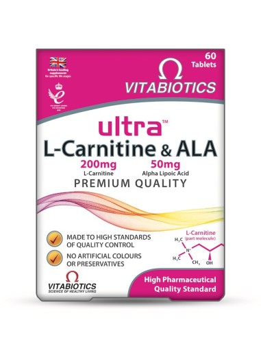 Vitabiotics Ultra L-Carnitine & Ala 60tabs - 5021265244065