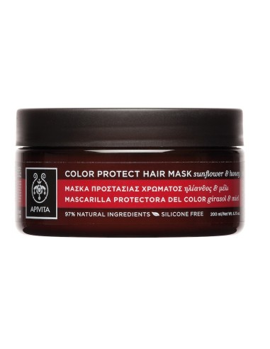 Apivita Μάσκα Προστασίας Χρώματος Για Βαμμένα Μαλλιά Με Ηλίανθο & Μέλι 200ml - 5201279073541