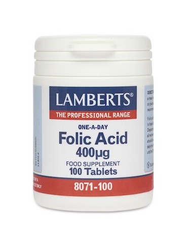 Lamberts Folic Acid 400mg 100tabs - 5055148400231