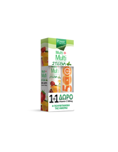 Power Health Multi+Multi 24 Stevia + Δώρο Vitamin C 500mg 20 - 5200321010138